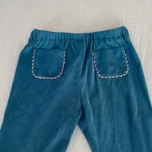Gorgeous blue Corduroy Kids Pants with Pink Trim. Bella Bliss